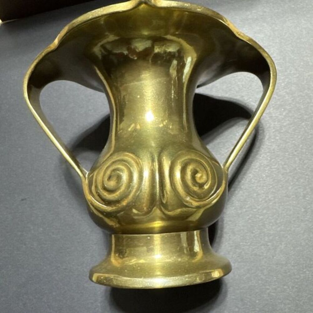 Japanese‎ Edo Period Bronze Mimikuchi Flying Handles 4.5" Vase